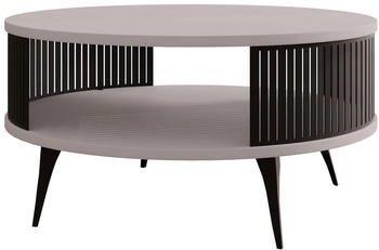 Mirjan24 Roenni Kaffeetisch Modern Design Sofatisch Stilvoll Wohnzimmer Schwarz Cashmere 75 cm X 44 cm X 75 cm