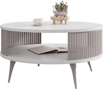 Mirjan24 Roenni Cashmere Sofatisch Modern Design Wohnzimmer Stilvoll Kaffeetisch Cashmere Arktisches Weiß