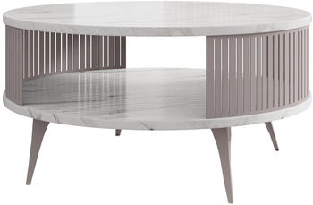 Mirjan24 Roenni Cashmere Sofatisch Modern Design Wohnzimmer Stilvoll Kaffeetisch Cashmere Bianco Marmor