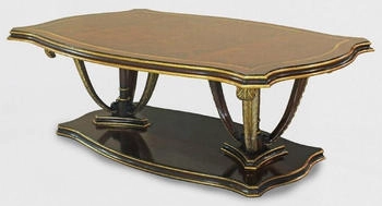 Demotex Casa Padrino Luxus Barock Braun Gold 130 x 90 x H. 44 cm Mahagoni Wohn