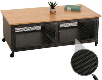 Mendler HWC N28 Rollen 3D Struktur Industrial Retro Metall Holz 45x120x60cm