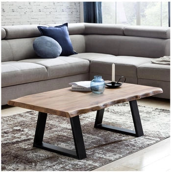 Finebuy GAYA Massivholz Akazie 115 x 60 cm Baumstamm Wohnzimmertisch