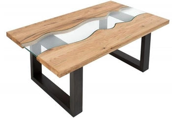 Demotex Casa Padrino Designer Massivholz Wildeiche + Sicherheitsglas Natur 115cm