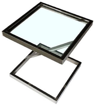 Demotex Casa Padrino Luxus Silber 45 x 45 x H. 50 cm Edelstahl Tisch + Glas