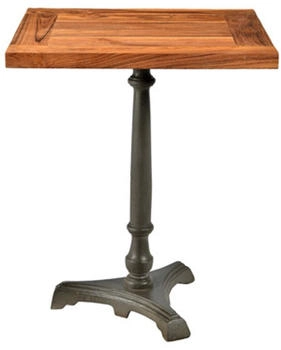 Demotex Casa Padrino Jugendstil Luxus Tisch Teak Holz Eisen Mod2 60 x 60 x