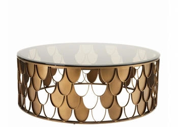 Demotex Casa Padrino Art Deco Luxus Designer Antik Kupfer Wohnzimmer Salon Tisch