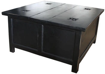 Demotex Casa Padrino aufklappbarer in Schwarz 85,5 cm x 85,5 cm x H45 cm Landh