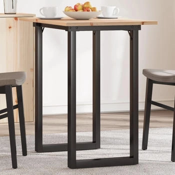 vidaXL Esstisch O-Gestell 80x50x75,5 cm Massivholz Kiefer & Stahl (3282738)