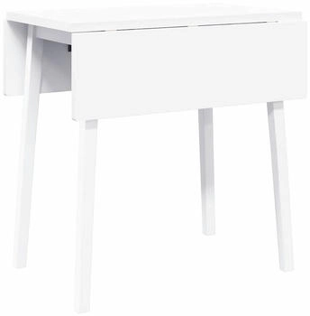 vidaXL Esstisch Weiß Massivholz Gummibaumholz (4102534)