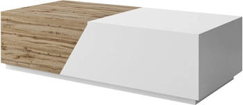 Mirjan24 Ceelias Modern Wohnzimmer Sofatisch + Stauraum Kaffeetisch M24 Wei&szlig; Wotan 60 cm X 42 cm X 124 cm