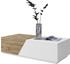 Mirjan24 Ceelias Modern Wohnzimmer Sofatisch + Stauraum Kaffeetisch M24 Weiß Wotan 60 cm X 42 cm X 124 cm