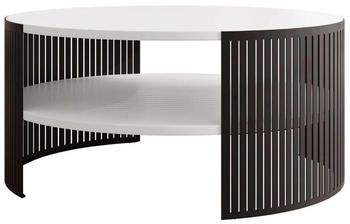 Mirjan24 Fikoli Kaffeetisch Modern Design Sofatisch Stilvoll Wohnzimmer Schwarz Arktisches Weiß 75 cm X 40 cm X 75 cm