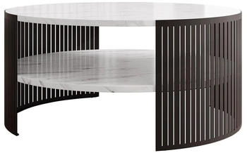 Mirjan24 Fikoli Kaffeetisch Modern Design Sofatisch Stilvoll Wohnzimmer Schwarz Bianco Marmor 75 cm X 40 cm X 75 cm