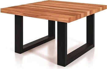 Natur24 Leeds aus Kernbuche massiv 80x80x45 + Metallfußgestell Schwarz