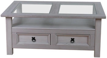 Dynamic24 New Mexico grau Kiefer massiv Mexiko Wohnzimmer Tisch grau 107 cm X 45 cm X 76 cm