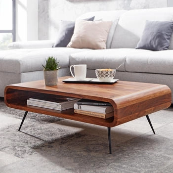 Finebuy Sofatisch Holz Massiv 90x55x30 cm Wohnzimmertisch Tisch