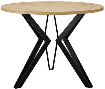 Mirjan24 STK M13 Stilvoll Kaffeetisch Metallsockel Eiche Artisan Schwarz 67 cm X 50 cm X 67 cm