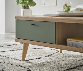 Furn.Design in Salbei Eiche + Schubkasten Wohnzimmertisch 107 cm Juna