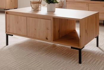 Furn.Design Wohnzimmer Tisch Sofatisch Eiche Artisan + Stauraum 100x60 Bastia