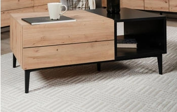 Furn.Design Liam in Artisan Eiche und schwarz + Schubkasten 100 x 55