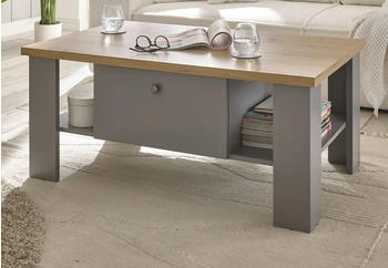 Furn.Design Wohnzimmer Tisch Sofatisch grau Eiche Landhaus Stauraum 107 cm Rideau grau