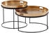 Wohnling 2er Set Metall Tabletttisch Gold Sofatisch Tisch Rund Modern