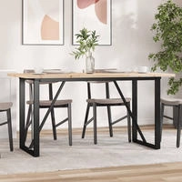 vidaXL Esstisch O-Gestell 140x80x75,5 cm Massivholz Kiefer & Stahl