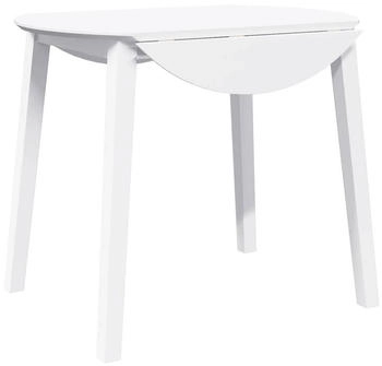 vidaXL Esstisch Weiß Massivholz Gummibaumholz (4102529)