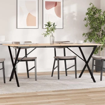 vidaXL Esstisch X-Gestell 180x90x75 cm Massivholz Kiefer und Stahl (3282700)