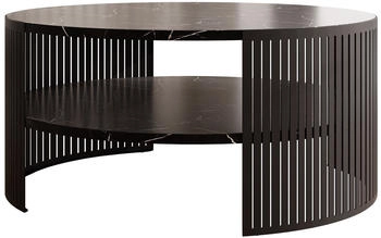 Mirjan24 Fikoli Kaffeetisch Modern Design Sofatisch Stilvoll Wohnzimmer Schwarz Black Pietra Grigia 75 cm X 40 cm X 75 cm