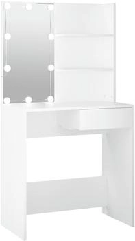 vidaXL Schminktisch mit LED Weiß 74,5x40x141 cm (808801)