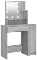vidaXL Schminktisch mit LED Grau Sonoma 86,5x35x136 cm