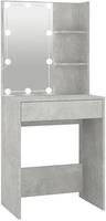 vidaXL Schminktisch mit LED Betongrau 60x40x140 cm