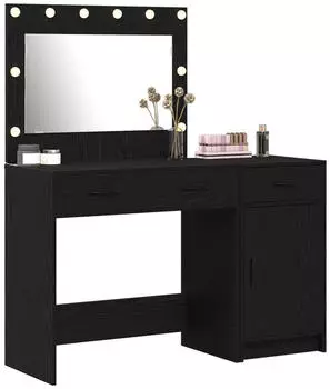 vidaXL Schminktisch 2 pcs Schwarz 40 x 41 x 75 cm Holzwerkstoff (3334228)