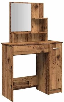 vidaXL Schminktisch mit Spiegel Altholz-Optik 86,5x35x136 cm (857009)