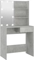 Schminktisch Mit Led Betongrau 74,5x40x141 Cm - Vidaxl