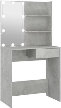 vidaXL Schminktisch mit LED Betongrau 74,5x40x141 cm (808805)
