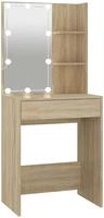 vidaXL Schminktisch mit LED Sonoma-Eiche 60x40x140 cm