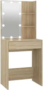 vidaXL Schminktisch mit LED Sonoma-Eiche 60x40x140 cm (808831)