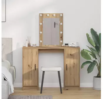 vidaXL Schminktisch mit Speicher Braun 102 x 33 x 135 cm Holzwerkstoff (865189)