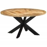 vidaXL Esstisch &Oslash;150x76 cm Massives Raues Mangoholz