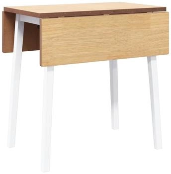 vidaXL Esstisch Weiß Massivholz Gummibaumholz (4102532)