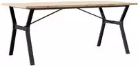 vidaXL Esstisch Y-Gestell 180x90x75,5 cm Massivholz Kiefer & Stahl