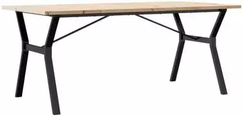 vidaXL Esstisch Y-Gestell 180x90x75,5 cm Massivholz Kiefer & Stahl (3282788)