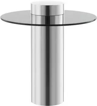 Kayoom Ontario Beistelltisch mit runder Glasplatte Silber / Grau (55768303)