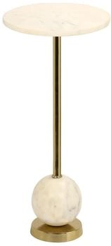 House Nordic Salo Beistelltisch Marmor Weiß/Gold (46-1605000)