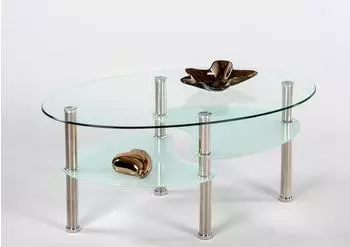 Stella Trading Wave Couchtisch Glas mit Metallgestell transparent 90x41x55 cm (8320710)