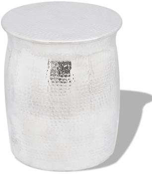 vidaXL Hocker/Beistelltisch aus gehämmertem Aluminium Silbern (242324)