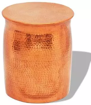 vidaXL Hocker/Beistelltisch aus gehämmertem Aluminium Kupferfarben (242325)