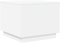 vidaXL Couchtisch mit LED-Leuchten Wei&szlig; 50x50x40 cm